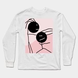 Siblings Stick Figure Long Sleeve T-Shirt